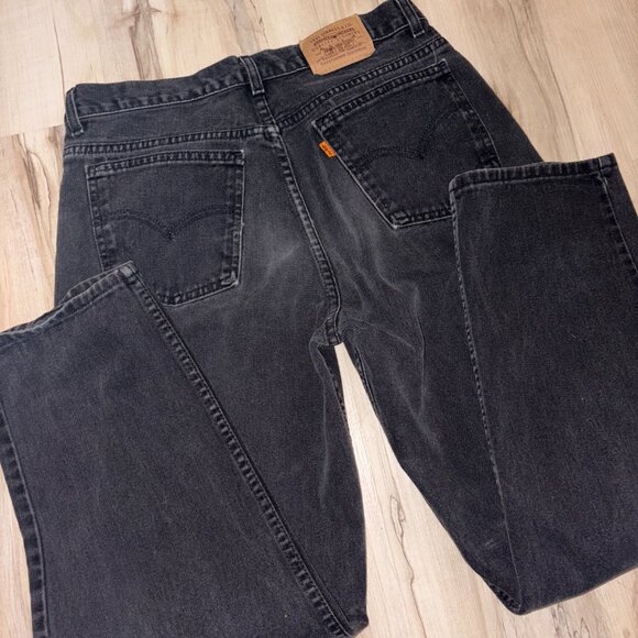 Vintage Levi Strauss Orange Tab Black Wash Mom Jeans 33 x 30 - Picture 2 of 7